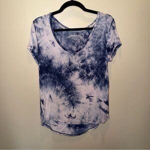 Aeropostale Seriously Soft Perfect V Tie-Dye V-Neck Tee Blue